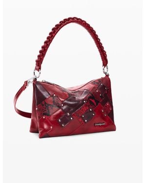 Desigual Medium Square Snake Bag - Red