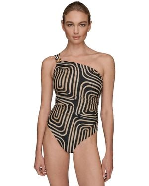 Donna Karan Printed One-shoulder Swimsuit - Multicolor