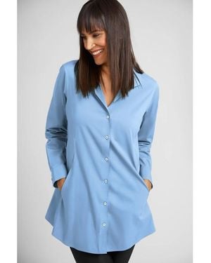 Caldwell Collection Charlotte Peplum No Iron Blouse - Blue
