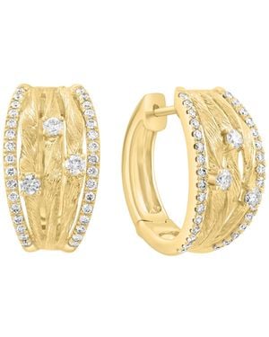 Effy huggie Hoop Diamond Earrings (5/8 Ct. T.w. - Metallic