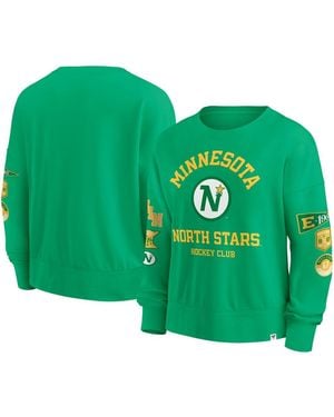 Fanatics Minnesota North Stars Oversized Vintage Go Team Pullover Sweatshirt - Green