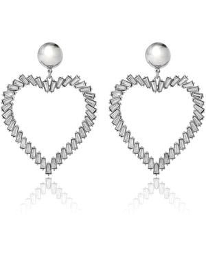 BCBGeneration Tone Heart Hoop Earrings - Metallic
