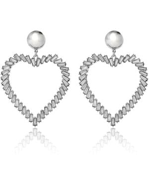 BCBGeneration Tone Heart Hoop Earrings - Metallic