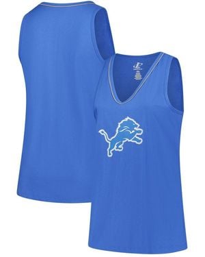 LOGO ATHLETIC Detroit Lions Plus Size Stellar Win V-neck Tank Top - Blue