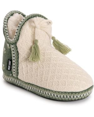 Muk Luks Amira Bootie Slippers - White