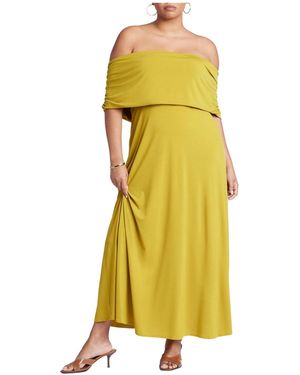 Eloquii Plus Size Off The Shoulder Maxi Dress - Yellow