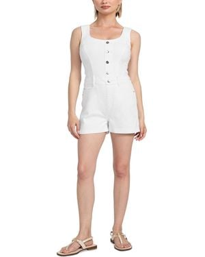 Guess Sunni Sleeveless Denim Romper - White