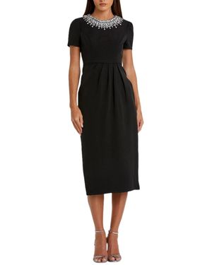 Mac Duggal Rhinestone Neckline Column Dress - Black