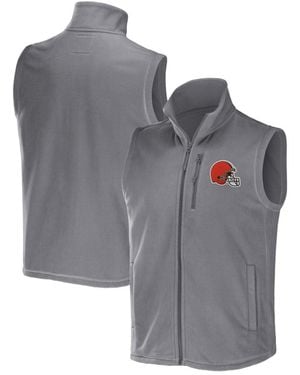 Fanatics Nfl X Darius Rucker Collection By Cleveland Browns Polar Fleece Full-zip Vest - Gray