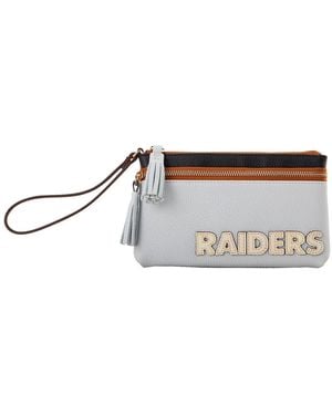 Dooney & Bourke Las Vegas Raiders Infield Double-zip Wristlet - White