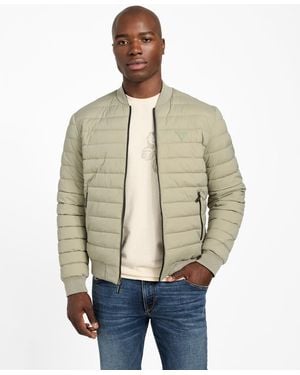 Guess Quilted Reversible Long-sleeve Jacket - Natural