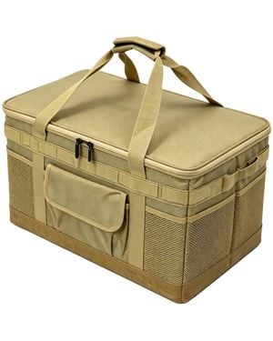 Piscifun Waterproof Foldable Camping Storage Bag Utility Tote With Axe Holder Outdoor Organizer For Hiking Picnic Bbq - Metallic