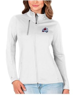 Antigua White/silver Colorado Avalanche Generation Full-zip Pullover Jacket