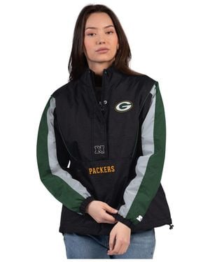 Starter Black/green Green Bay Packers Thursday Night Gridiron Half-zip Jacket