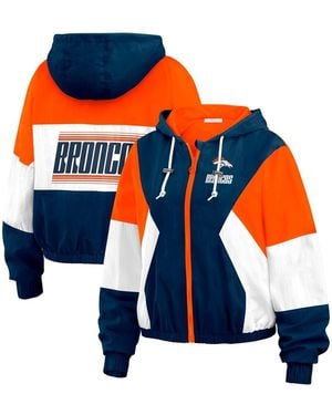 WEAR by Erin Andrews Royal Denver Broncos Color Block Full-zip Windbreaker Jacket - Blue