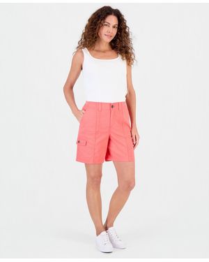 Style & Co. Mid-rise Comfort-waist Cargo Shorts - Red