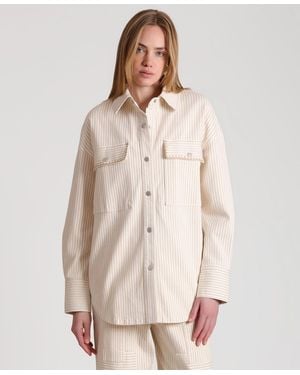 Avec Les Filles Collared Oversized Shirt - Natural