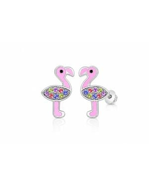 Chanteur Kids Flamingo Hypoallergenic Earrings For Girls - White