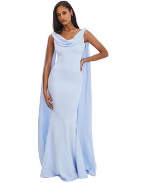 Miss Circle Eira Cowl Scarf-detail Mermaid Maxi Dress - Blue