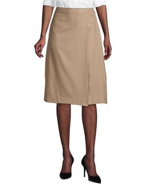 Lands' End School Uniform Solid A-line Skirt Below The Knee - Natural