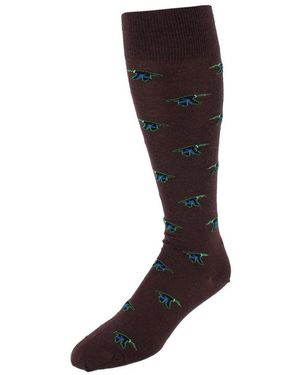 Trafalgar Flying South Mallard Ducks Novelty Merino Wool Over The Calf Socks (1 Pair) - Black