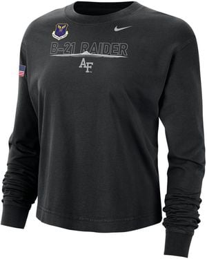 Nike Air Force Falcons 2026 Rivalry Collection Boxy Long Sleeve T-shirt - Black