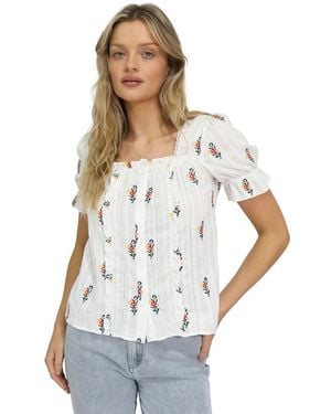 Belle & Bloom Wild Garden Floral Blouse - White