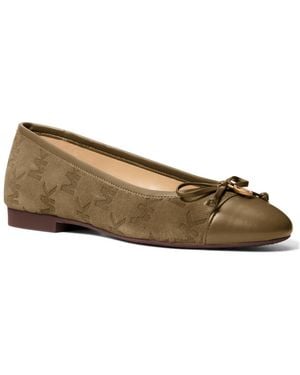 Michael Kors Michael Piper Flex Almond Toe Ballet Flats - Natural