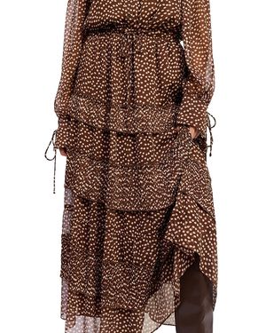 En Saison Diana High-waisted Pleated Maxi Skirt - Brown