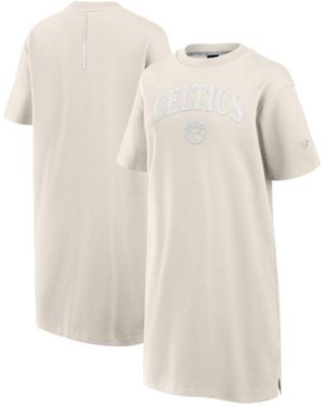 Fanatics Cream Boston Celtics Elements Go Tri-blend T-shirt Dress - White