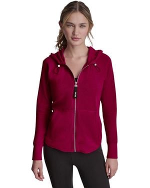 DKNY Sport Zip-front Hoodie Jacket - Red