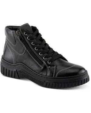 Spring Step Loeva Leather High-top Sneaker Boot - Black