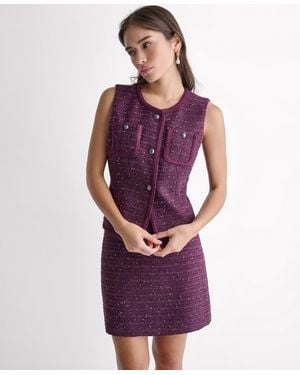 BCBGMAXAZRIA Braided Sleeveless Vest - Purple