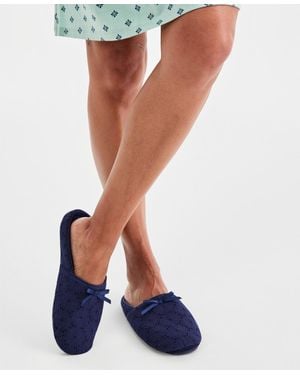 Charter Club Eyelet Round-toe Slippers - Blue