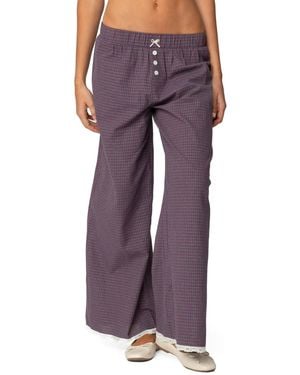Edikted Dakota Plaid Pants - Purple
