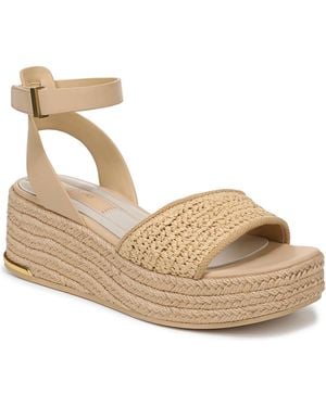 Franco Sarto Tiffany Open Square Toe Espadrille Platform Sandals - Metallic