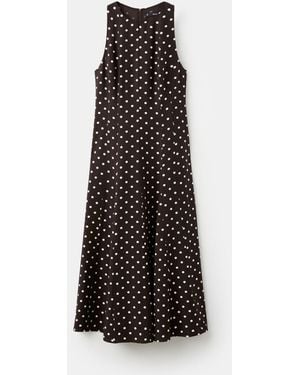 Mango A-line Polka-dot Dress - Brown