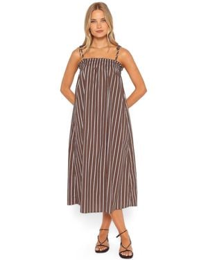 Petal & Pup Talita Square Neck Maxi Dress - Brown