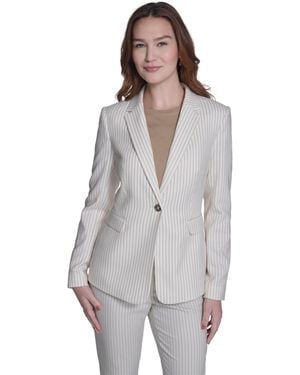 Tommy Hilfiger Slim Fit Notch Collar Pinstripe Blazer - Gray