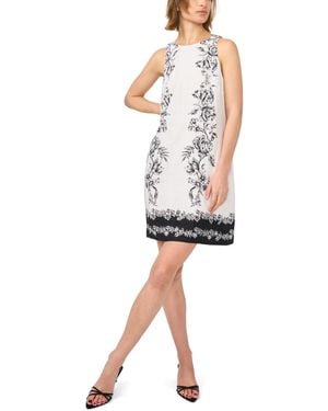 Msk Sleeveless Crew Neck Mini Dress - White