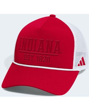 adidas Crimson/white Indiana Hoosiers Foam Front Trucker Adjustable Hat - Red