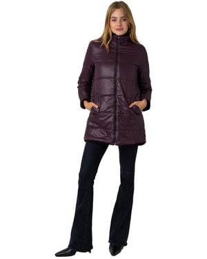 Via Spiga Belted Shawl Wrap Faux Shearling Coat - Red