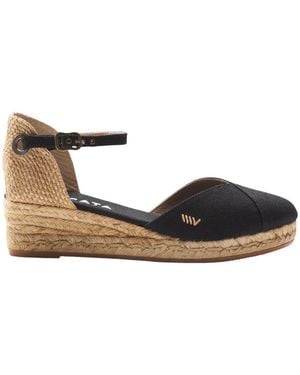 VISCATA Pubol Canvas Espadrille Wedges - Metallic