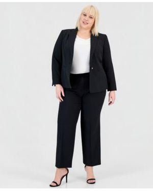 Kasper Plus Size Single Button Blazer Pants - Black