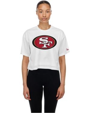 KTZ San Francisco 49ers Summer Mesh Cropped Boxy T-shirt - White