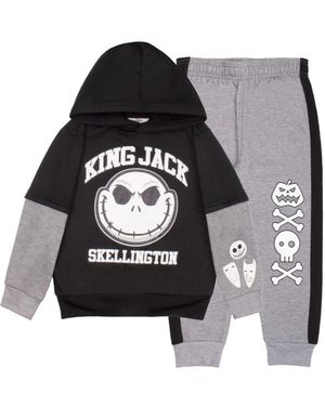 Nightmare Before Christmas Little Boys 2 Piece Fleece Hoodie And jogger Pants Set - Black