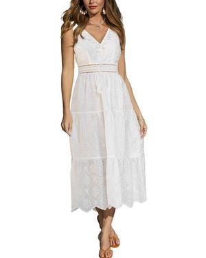 CUPSHE Tropical Wind Maxi Beach Dress - White