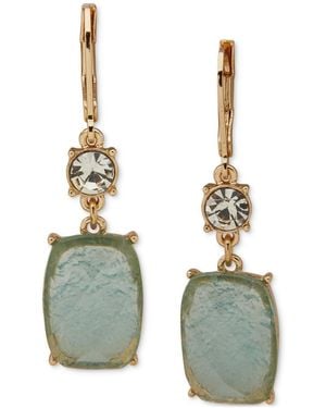 Anne Klein Gold-tone Stone Drop Earrings - Green