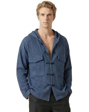 Modenaire Hooded toggle-closure Dual-pocket Jacket - Blue