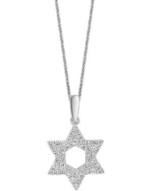 Lali Jewels Diamond Star Of David 18" Pendant Necklace (1/5 Ct. T.w. - White